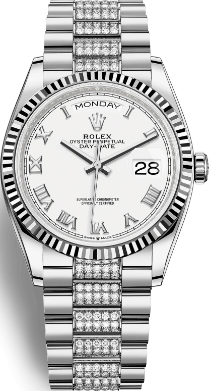 Rolex,Day-Date 36 36mm,36mm,White Gold,White,Automatic,Date,Day,128239,128239-0039