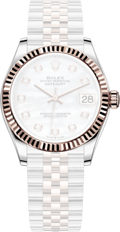 Rolex,Datejust 31 31mm,31mm,Rose Gold,Stainless Steel,White,Automatic,Day,55hours,278271,278271-0026
