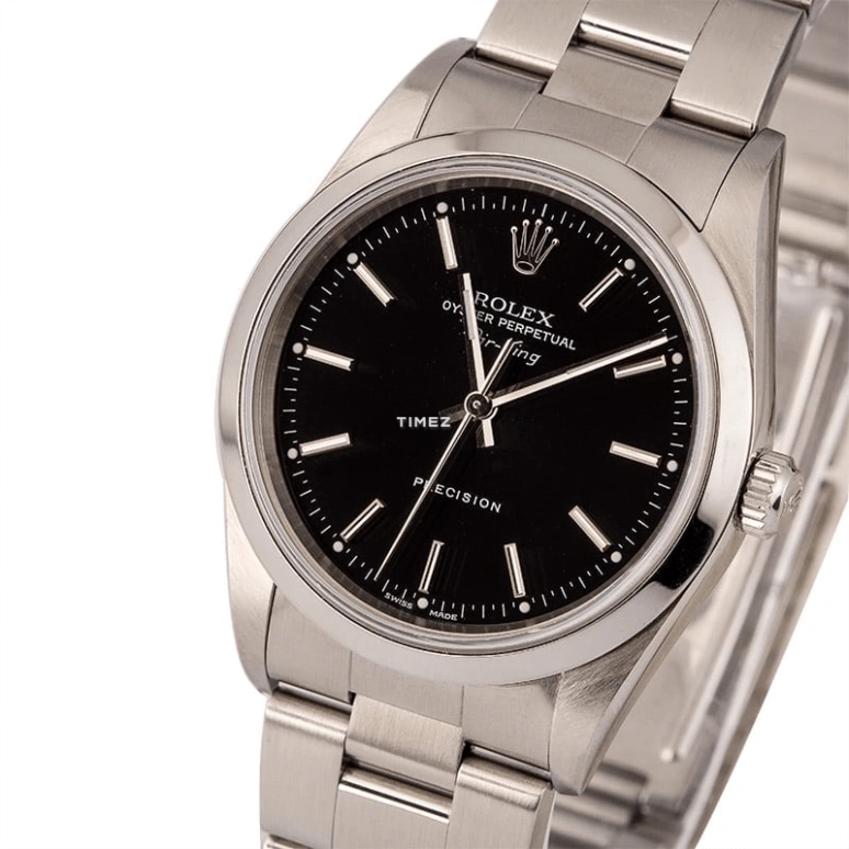 Rolex,Air King 34mm,34mm,Stainless Steel,Black,Automatic,48hours,In-house Caliber,14000M,14000M-Black
