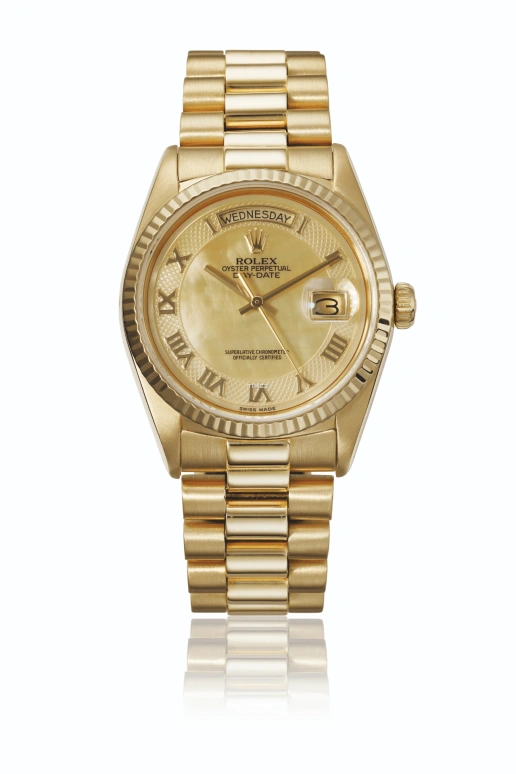 Rolex,Day-Date 36 36mm,36mm,Yellow Gold,Gold,Automatic,Date,Day,18038 Yellow MOP