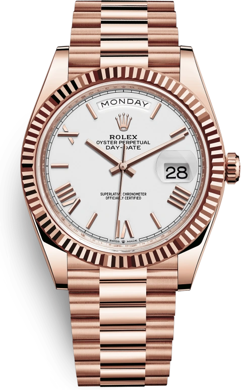 Rolex,Day-Date 40 40mm,40mm,Everose Gold,White,Automatic,Date,Day,Neymar,228235,228235-0032