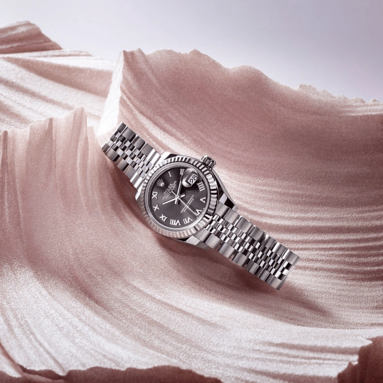 Rolex,Lady-Datejust 28mm,28mm,White Gold,Stainless Steel,Grey,Automatic,Day,55hours,279174,279174-0013