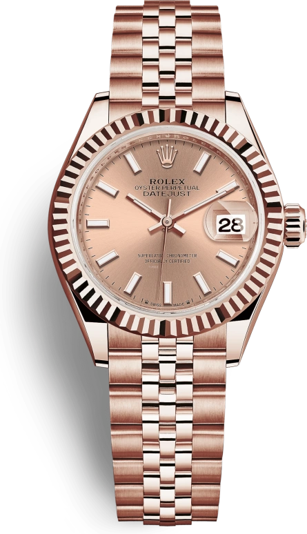 Rolex,Lady-Datejust 28mm,28mm,Everose Gold,Pink,Automatic,Day,55hours,279175,279175-0026