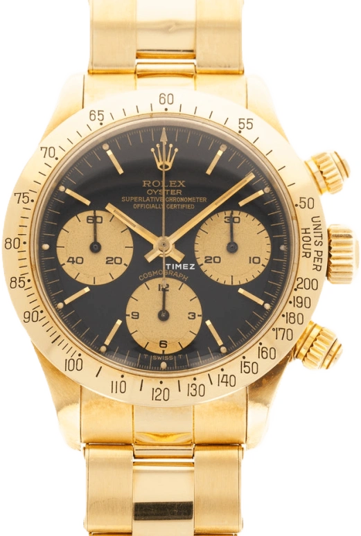 Rolex,Daytona 37mm,37mm,Yellow Gold,Black,Handwound,Chronograph,48hours,6265,6265-Black Dial