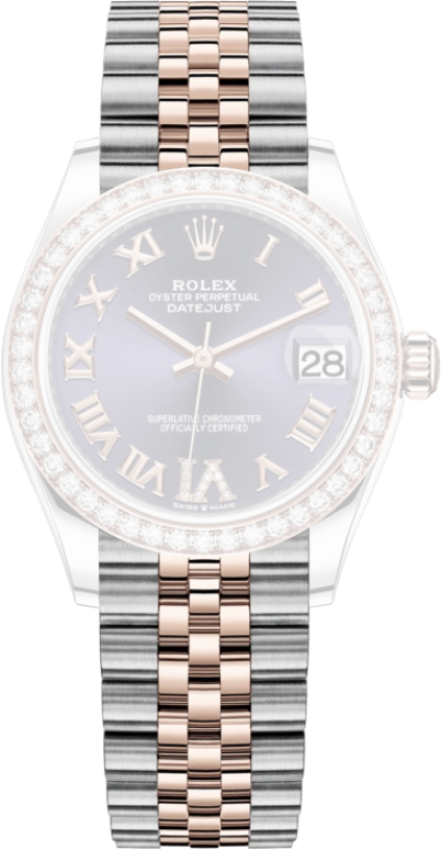 Rolex,Datejust 31 31mm,31mm,Rose Gold,Stainless Steel,Purple,Automatic,Day,55hours,278381RBR,278381RBR-0020
