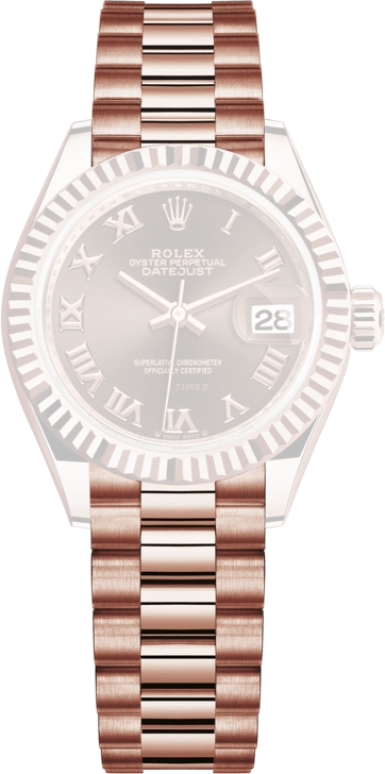 Rolex,Lady-Datejust 28mm,28mm,Rose Gold,Brown,Automatic,Day,55hours,279175,279175-0014