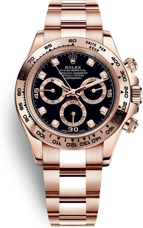 Rolex,Daytona 40mm,40mm,Rose Gold,Black,Automatic,Chronograph,Column Wheel,116505,116505-0015