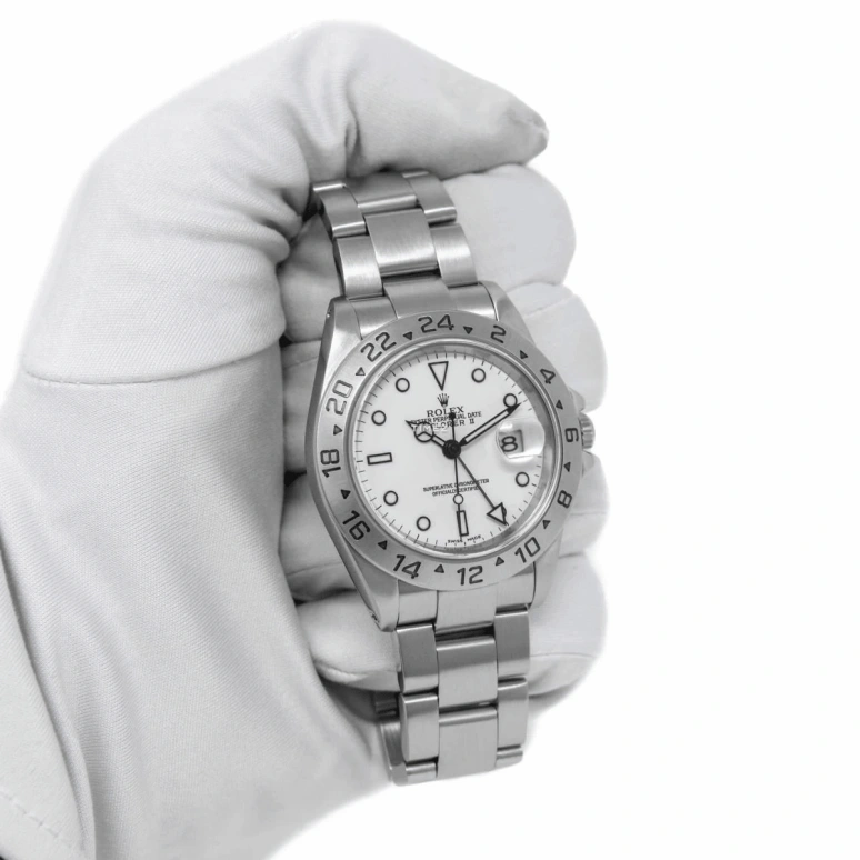 Rolex,Explorer II 40mm,40mm,Stainless Steel,White,Automatic,Day,Dule Time,16570,16570-0003