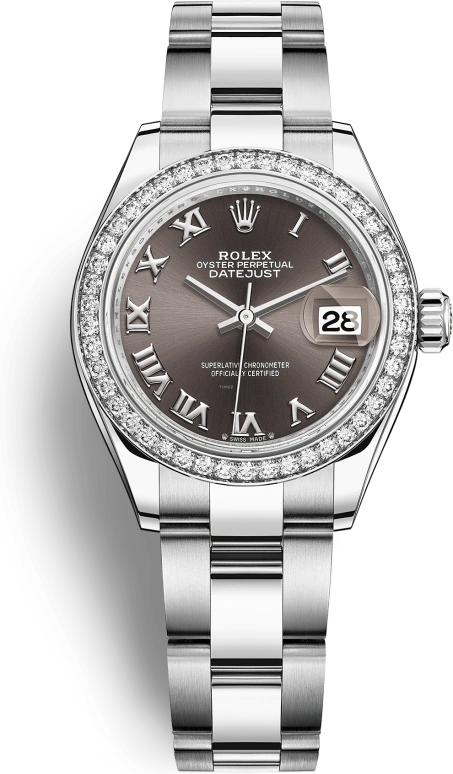 Rolex,Lady-Datejust 28mm,28mm,White Gold,Oystersteel,Grey,Automatic,Day,55hours,279384RBR,279384RBR-0016