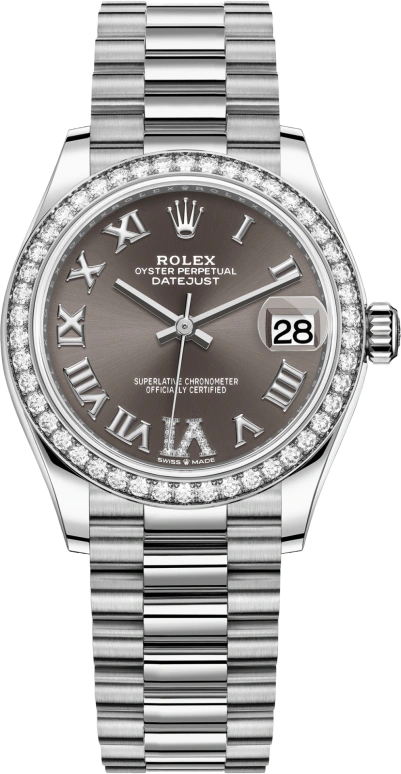 Rolex,Datejust 31 31mm,31mm,White Gold,Grey,Automatic,Day,55hours,278289RBR,278289RBR-0020