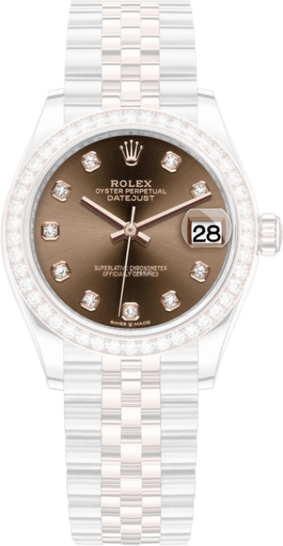 Rolex,Datejust 31 31mm,31mm,Rose Gold,Stainless Steel,Brown,Automatic,Day,55hours,278381RBR,278381RBR-0028