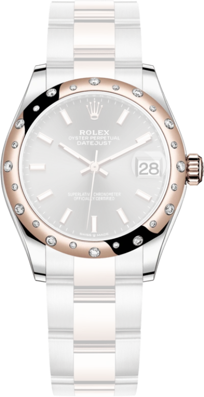 Rolex,Datejust 31 31mm,31mm,Rose Gold,Stainless Steel,Grey,Automatic,Day,55hours,278341RBR,278341RBR-0017