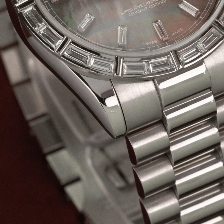 Rolex,Day-Date 36 36mm,36mm,Platinum,Black,Automatic,Date,Day,118366 MOP