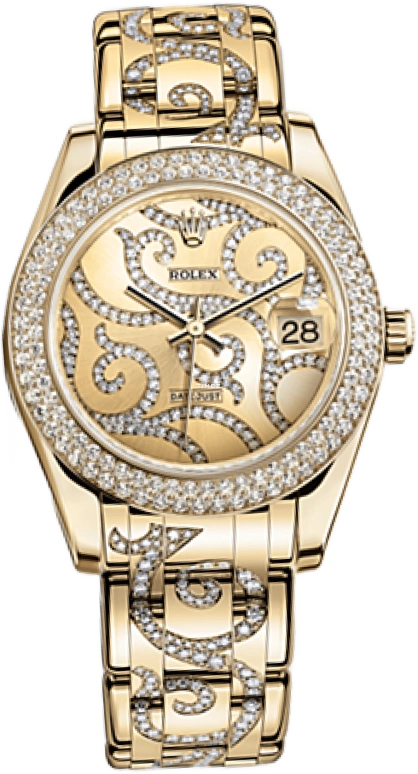 Rolex,Pearlmaster 34mm,34mm,Yellow Gold,Champagne,Automatic,Day,48hours,81338,81338-0092