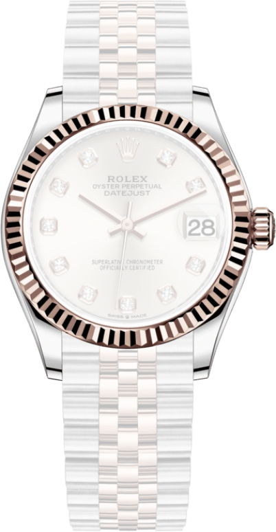 Rolex,Datejust 31 31mm,31mm,Rose Gold,Stainless Steel,Silver,Automatic,Day,55hours,278271,278271-0016