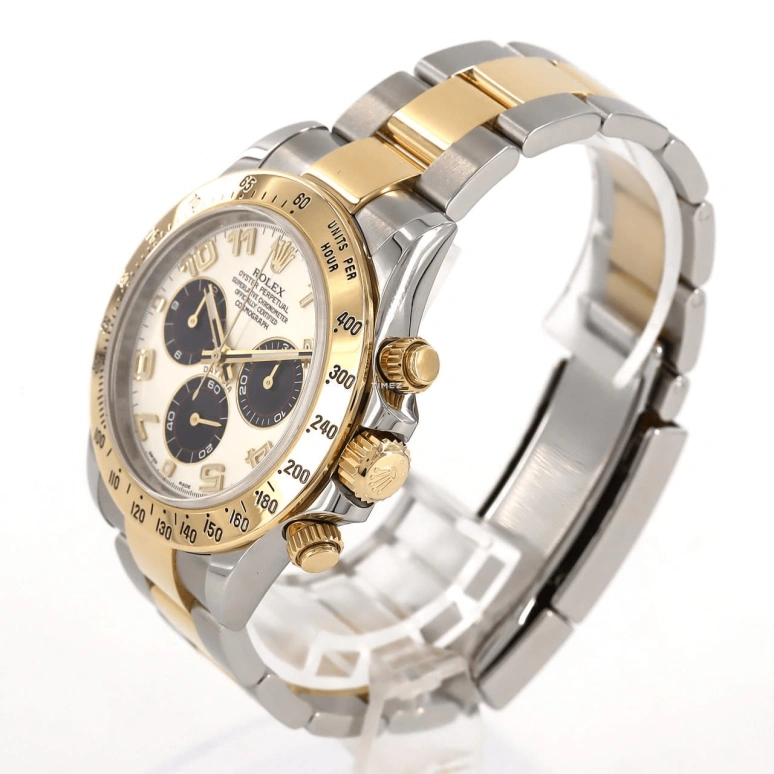 Rolex,Daytona 40mm,40mm,Stainless Steel,Yellow Gold,White,Black,Automatic,Chronograph,72hours,116523 Ivory