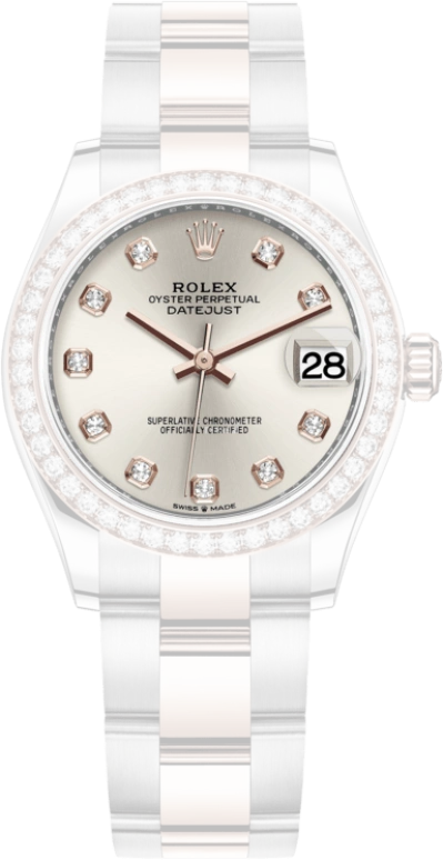 Rolex,Datejust 31 31mm,31mm,Rose Gold,Stainless Steel,Silver,Automatic,Day,55hours,278381RBR,278381RBR-0015