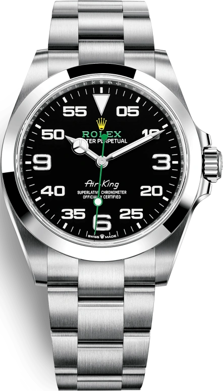 Rolex,Air King 40mm,40mm,Stainless Steel,Black,Automatic,70hours,In-house Caliber,Gordon James Ramsay,126900,126900-0001