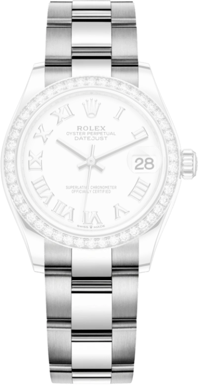 Rolex,Datejust 31 31mm,31mm,White Gold,Stainless Steel,White,Automatic,Day,55hours,278384RBR,278384RBR-0013