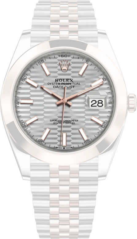 Rolex,Datejust 41 41mm,41mm,Rose Gold,Stainless Steel,Silver,Automatic,Day,70hours,126301,126301-0018