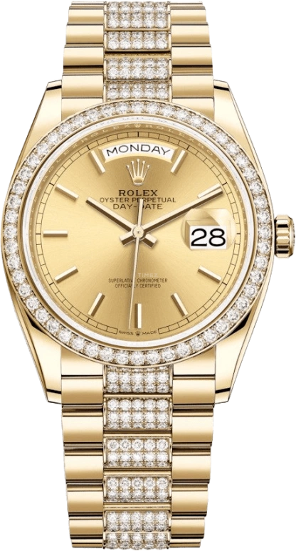 Rolex,Day-Date 36 36mm,36mm,Yellow Gold,Champagne,Automatic,Date,Day,128348RBR,128348RBR-0027