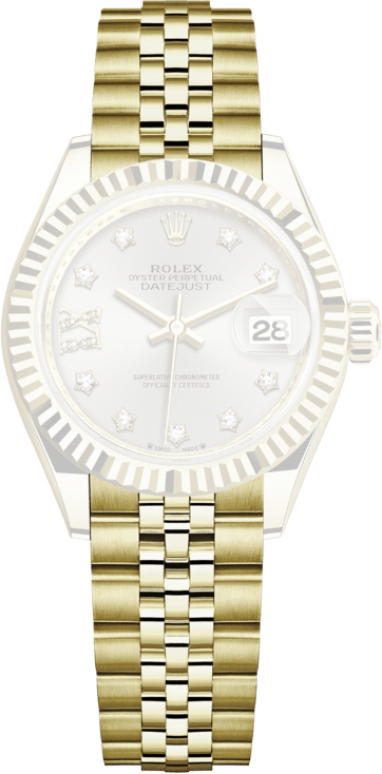 Rolex,Lady-Datejust 28mm,28mm,Yellow Gold,Silver,Automatic,Day,55hours,279178,279178-0004