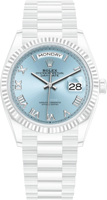 Rolex,Day-Date 36 36mm,36mm,Platinum,Ice Blue,Automatic,Date,Day,128236,128236-0008