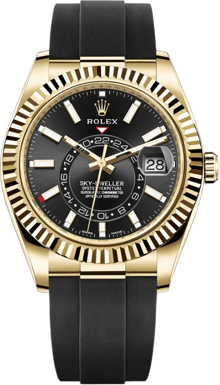Rolex,Sky-Dweller 42mm,42mm,Yellow Gold,Black,Automatic,Annual Calendar,Month,Date,326238,326238-0009