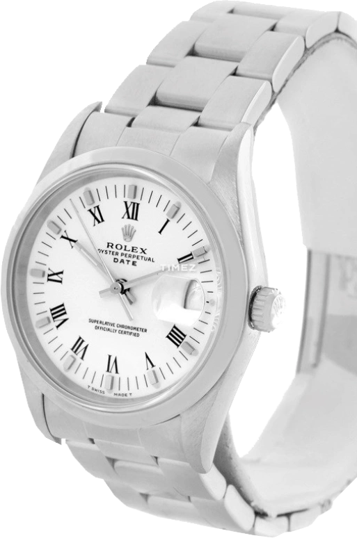Rolex,Oyster Perpetual 34mm,34mm,Stainless Steel,White,Automatic,Day,48hours,115200 VI