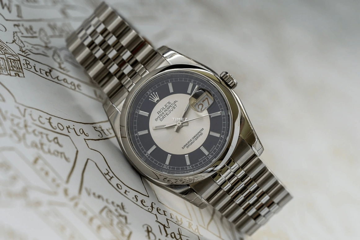 Rolex,Datejust 36 36mm,36mm,Stainless Steel,Black,Silver,Automatic,Day,48hours,116200 Black Tuxedo Jubilee