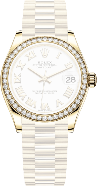 Rolex,Datejust 31 31mm,31mm,Yellow Gold,White,Automatic,Day,55hours,278288RBR,278288RBR-0009