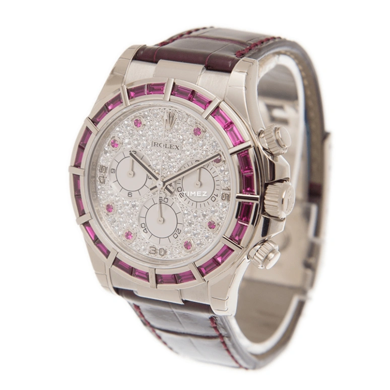 Rolex,Daytona 40mm,40mm,White Gold,Silver,Automatic,Chronograph,72hours,116589SALV Ruby Diamond