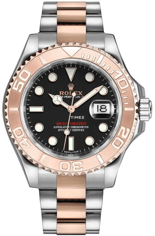 Rolex,Yacht-Master 40mm,40mm,Stainless Steel,Everose Gold,Black,Automatic,Day,48hours,116621,116621-0002