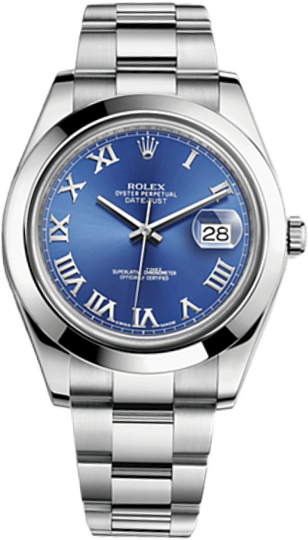 Rolex,Datejust II 41mm,41mm,Oystersteel,Blue,Automatic,Day,48hours,116300,116300-0004