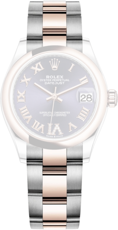 Rolex,Datejust 31 31mm,31mm,Rose Gold,Stainless Steel,Purple,Automatic,Day,55hours,278241,278241-0019