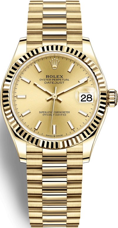 Rolex,Datejust 31 31mm,31mm,Yellow Gold,Champagne,Automatic,Day,55hours,278278,278278-0040