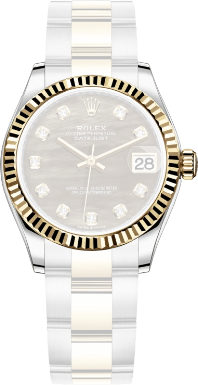 Rolex,Datejust 31 31mm,31mm,Yellow Gold,Stainless Steel,Black,Automatic,Day,55hours,278273,278273-0023