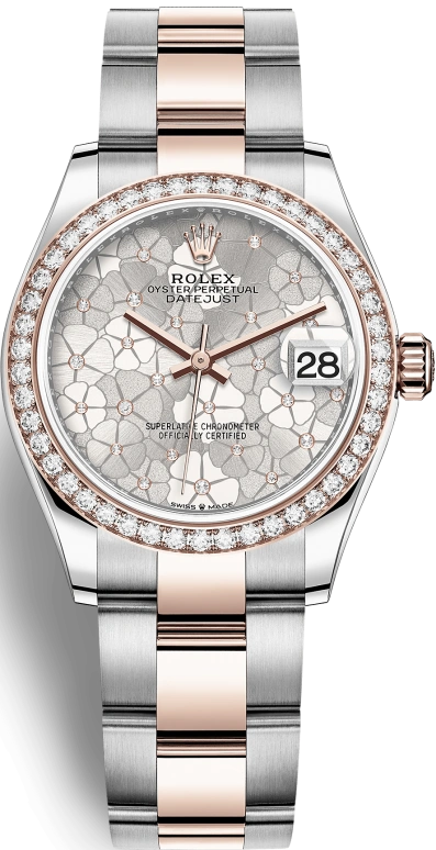 Rolex,Datejust 31 31mm,31mm,Rose Gold,Stainless Steel,Silver,Automatic,Day,55hours,278381RBR,278381RBR-0031