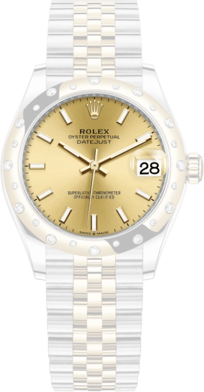 Rolex,Datejust 31 31mm,31mm,Yellow Gold,Stainless Steel,Champagne,Automatic,Day,55hours,278343RBR,278343RBR-0014