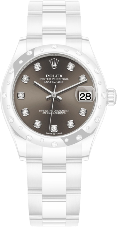 Rolex,Datejust 31 31mm,31mm,White Gold,Stainless Steel,Grey,Automatic,Day,55hours,278344RBR,278344RBR-0007