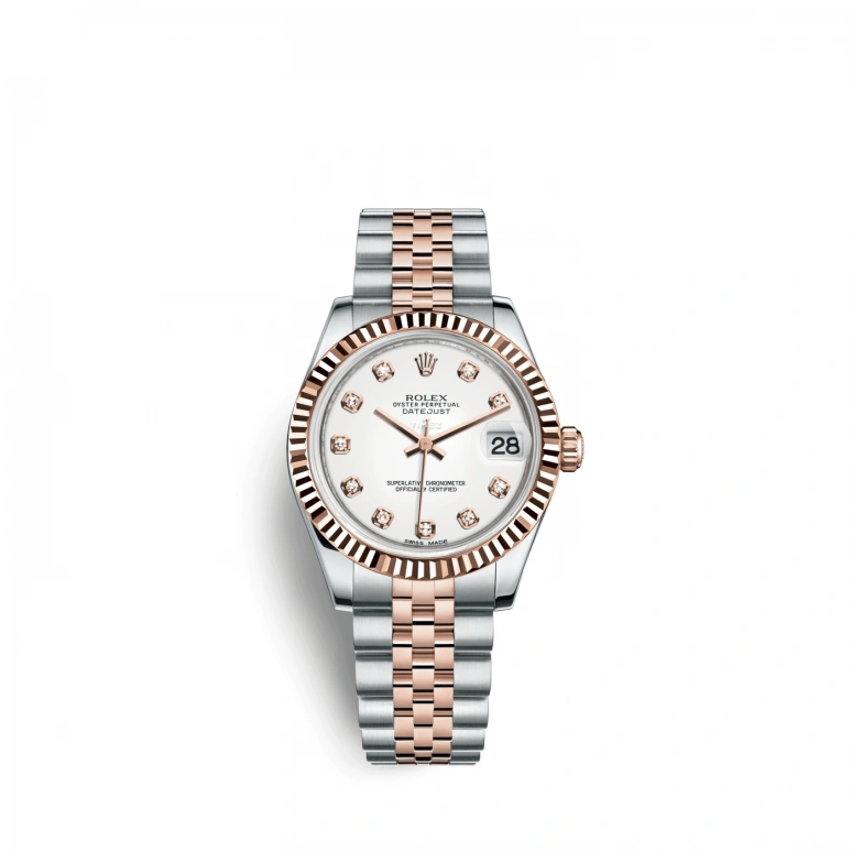 Rolex,Datejust 31 31mm,31mm,Oystersteel,Everose Gold,White,Automatic,Day,48hours,178271,178271-0010