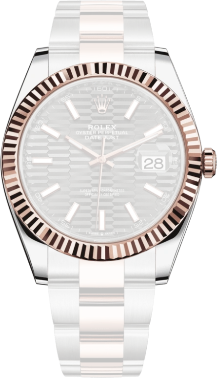 Rolex,Datejust 41 41mm,41mm,Rose Gold,Stainless Steel,Grey,Automatic,Day,70hours,126331,126331-0019