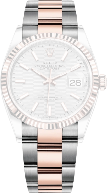 Rolex,Datejust 36 36mm,36mm,Oystersteel,Everose Gold,Silver,Automatic,Day,70hours,126231,126231-0034