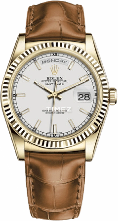 Rolex,Day-Date 36 36mm,36mm,Yellow Gold,White,Automatic,Date,Day,118138,118138-0147