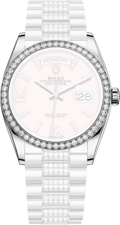 Rolex,Day-Date 36 36mm,36mm,White Gold,Pink,Automatic,Date,Day,Drake,128349RBR,128349RBR-0017