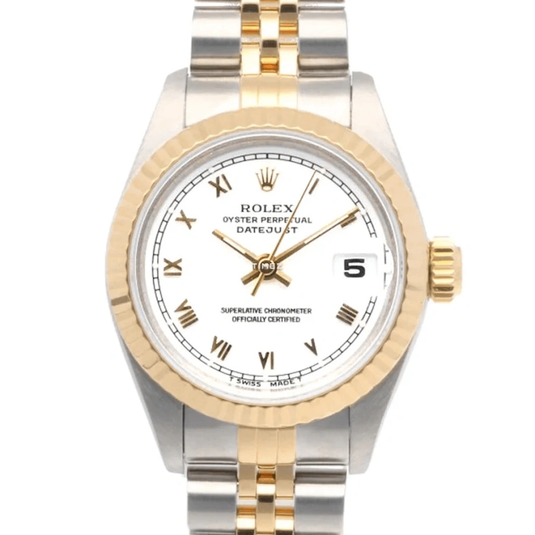 Rolex,Lady-Datejust 26mm,26mm,Stainless Steel,Yellow Gold,White,Automatic,Day,42hours,69173 Roma