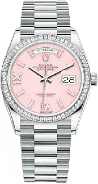 Rolex,Day-Date 36 36mm,36mm,Platinum,Pink,Automatic,Date,Day,128396TBR,128396TBR-0009
