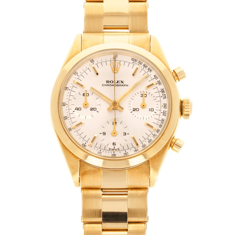 Rolex,Daytona 37mm,37mm,Yellow Gold,Silver White,White,Handwound,Chronograph,In-house Caliber,6238 White