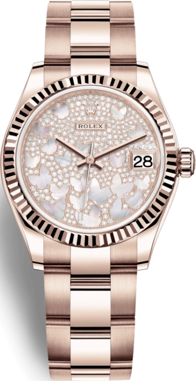 Rolex,Datejust 31 31mm,31mm,Rose Gold,White,Automatic,Day,55hours,278275,278275-0020