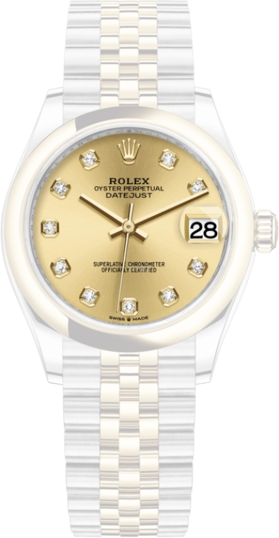 Rolex,Datejust 31 31mm,31mm,Yellow Gold,Stainless Steel,Champagne,Automatic,Day,55hours,278243,278243-0026